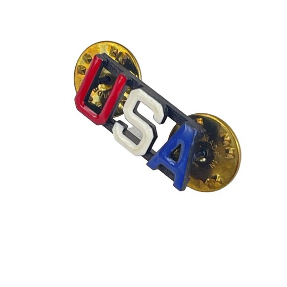 Patriotic USA Lapel Pin Badge With Dual Clutch Backings - Picture 4 of 5